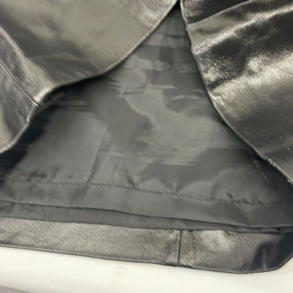 Finity 100% Genuine Leather Knee-Length Skirt, Black, size 12 A-Line Pencil - Picture 5 of 10